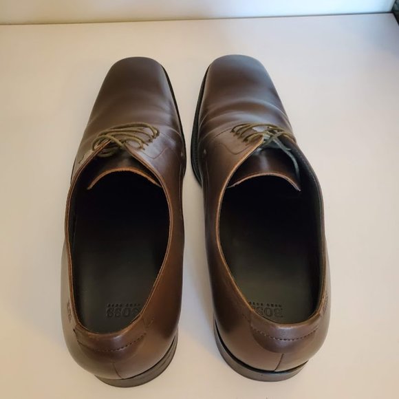 HUGO BOSS MEN'S BROWN LEATHER DERBY - Picture 4 of 9